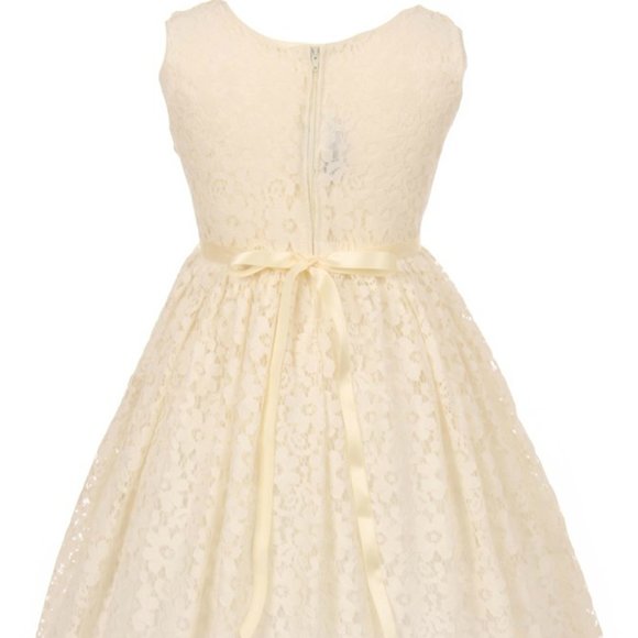 Flower Girl Dress Sale Little Girls Junior Girls Toddler Sleeveless Floral Lace - Picture 3 of 6